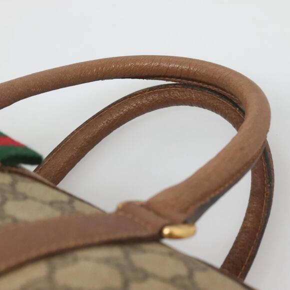 GUCCI GG Supreme Web Sherry Line Boston Bag Pvc Beige Gold - Picture 8 of 16